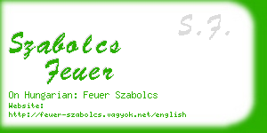 szabolcs feuer business card